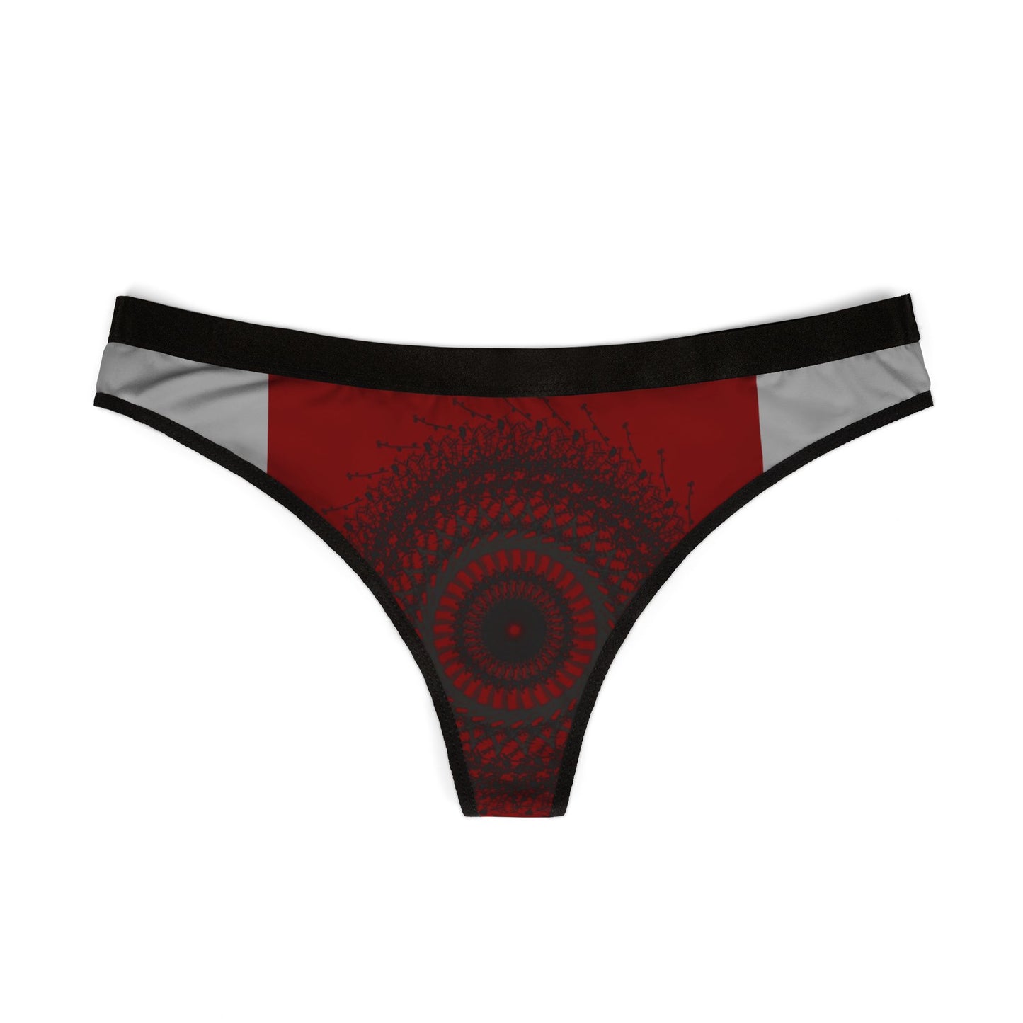 Stylish Women's Thongs with Abstract Red Design