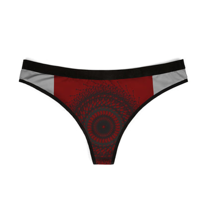Stylish Women's Thongs with Abstract Red Design