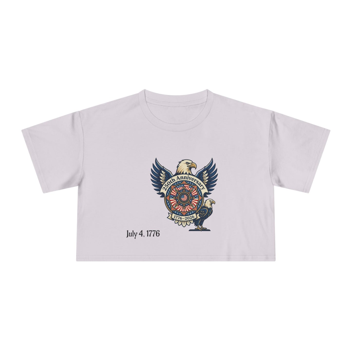 Patriotic Eagle Crop Tee – July 4, 1776 Independence Day Graphic