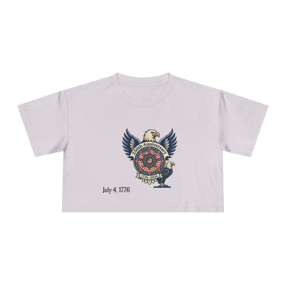 Patriotic Eagle Crop Tee – July 4, 1776 Independence Day Graphic