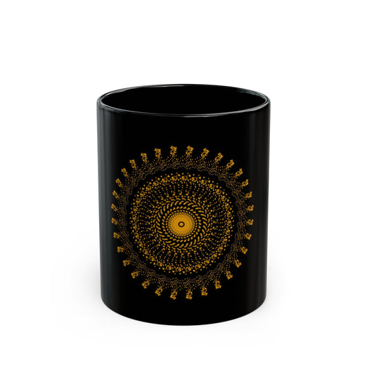 Bohemian Mandala Black Mug - 11oz & 15oz Coffee Cup for Home & Office