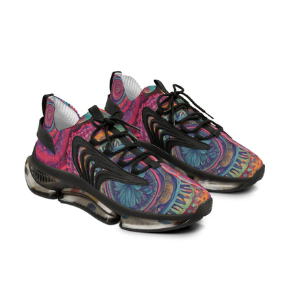 Vibrant Men's Mesh Sneakers with Colorful Mandala Design