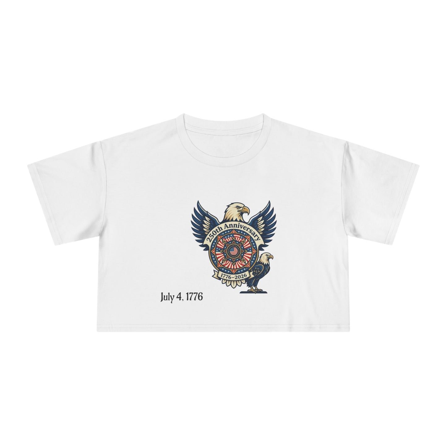 Patriotic Eagle Crop Tee – July 4, 1776 Independence Day Graphic