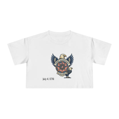 Patriotic Eagle Crop Tee – July 4, 1776 Independence Day Graphic