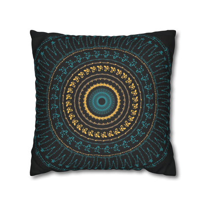 Mandala Faux Suede Pillowcase, Decorative Throw Pillow, Boho Home Decor, Unique Gift, Cozy Living Room Accent