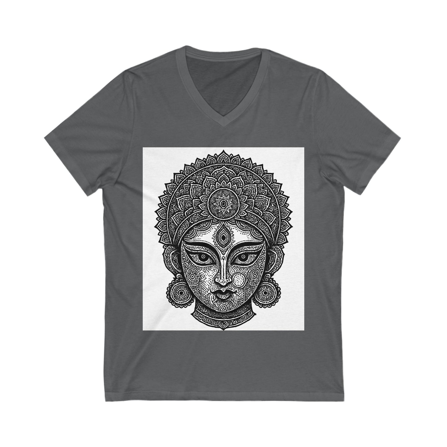 Buddha V-Neck Tee, Spiritual Shirt, Yoga Apparel, Meditation Top, Mindfulness T-Shirt, Boho Style Clothing