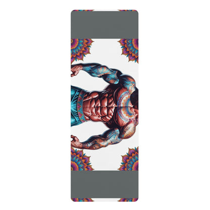 Vibrant Rubber Yoga Mat with Mandala Design, Perfect for Home Workouts, Fitness Gifts, Mindfulness, Yoga Studios, Meditation