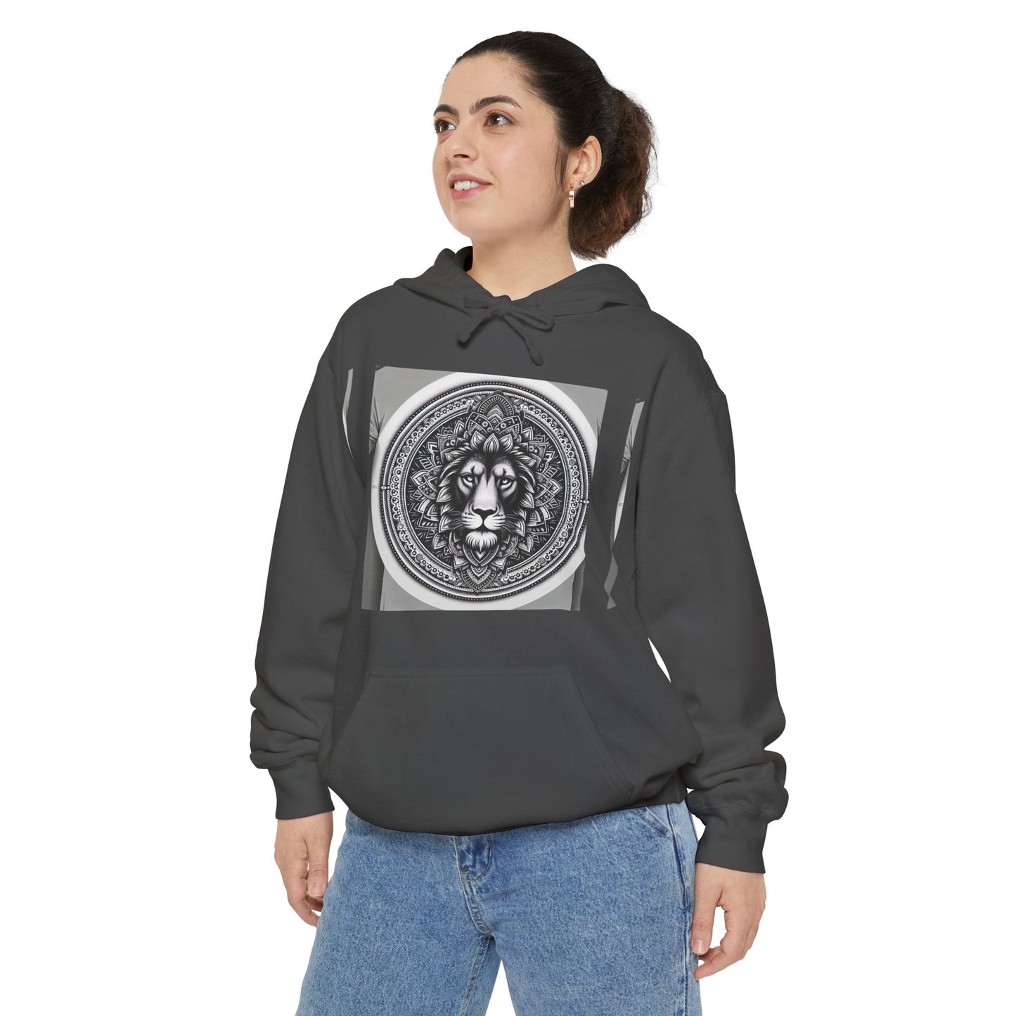 Monochrome Lion Design Hoodie, Cozy Unisex Hoodie, Gift for Him/Her, Stylish Casual Wear, Cool Streetwear