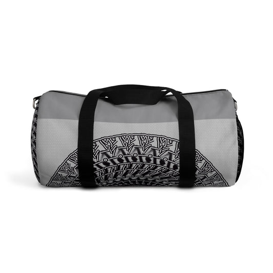 Stylish Grey Patterned Duffel Bag for Gym & Travel