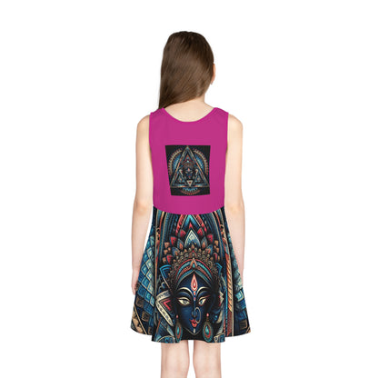 Bohemian Girls' Sleeveless Sundress, Summer Dress, Festival Wear, Vacation Outfit, Casual Sunshine Dress, Gifts for Daughters