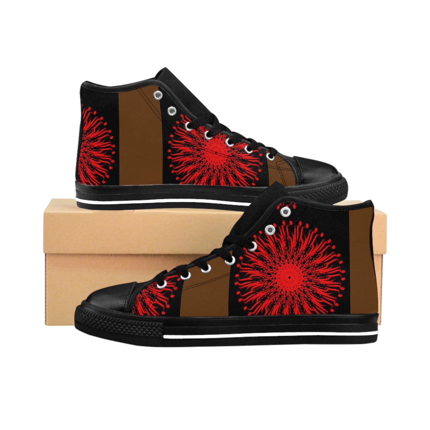 Bold Graphic High-Top Sneakers with Unique Print, Streetwear Footwear, Casual Daily Use, Perfect for Gifting, Unique Fashion Statement