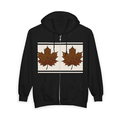 Autumn Leaf Zip Hoodie, Cozy Fall Sweatshirt, Unisex Fall Fashion, Halloween Outfit, Thanksgiving Gift