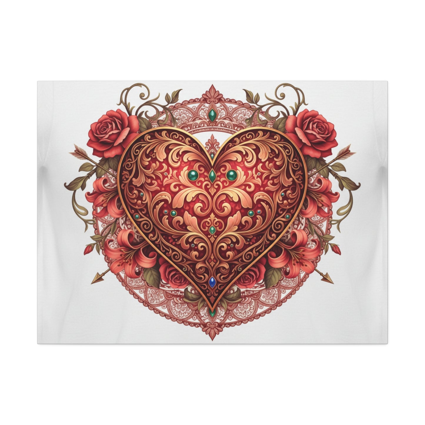 Mandala Heart Canvas Print — Spiritual 'Love' Wall Art, Stretched 1.5"