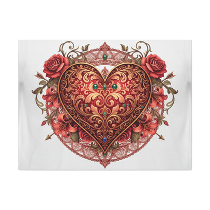 Mandala Heart Canvas Print — Spiritual 'Love' Wall Art, Stretched 1.5"