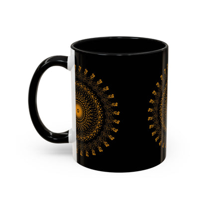 Mandala Pattern Accent Coffee Mug - 11oz & 15oz - Perfect Gift for Coffee Lovers