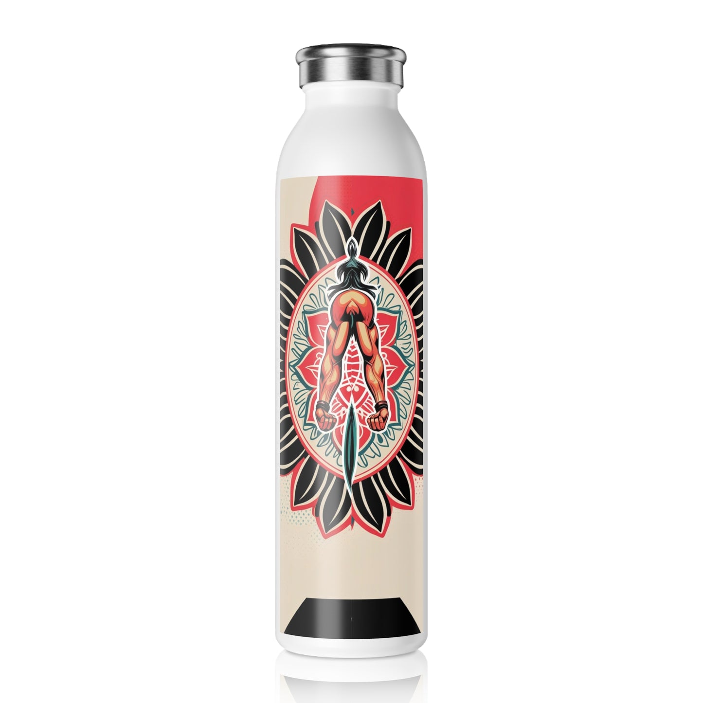 Vibrant Yoga Slim Water Bottle - Artistic Reusable Water Bottle, Eco-friendly Gift, Fitness Hydration, Art-inspired Flask, Colorful [...]