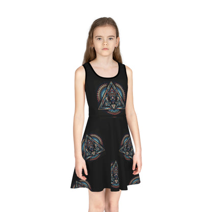 Bohemian Girls' Sleeveless Sundress, Summer Dress, Festival Wear, Vacation Outfit, Casual Sunshine Dress, Gifts for Daughters