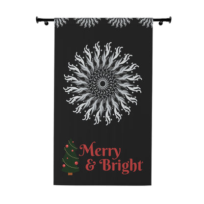Holiday Curtain Panel — Red Mandala Christmas Tree Window Curtain