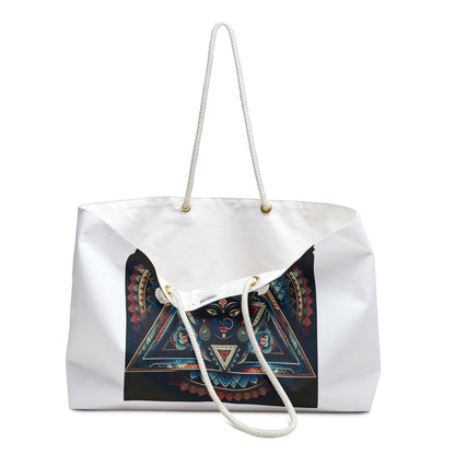 Spiritual Geometric Weekender Bag, Yoga Bag, Travel Tote, Boho Bag, Weekend Getaway Essential, Festival Accessory, Mindfulness Gift