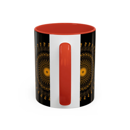 Mandala Pattern Accent Coffee Mug - 11oz & 15oz - Perfect Gift for Coffee Lovers