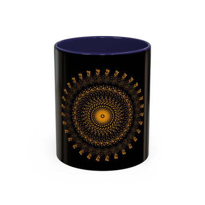 Mandala Pattern Accent Coffee Mug - 11oz & 15oz - Perfect Gift for Coffee Lovers