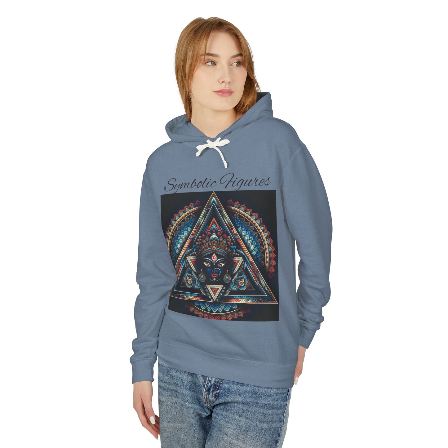 Vibrant Artistic Hoodie, Symbolic Figures Design, Lightweight Sweatshirt for Casual Wear, Unique Gift for Art Lovers, Cozy Unisex Clothing