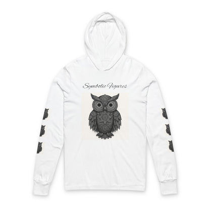 Owl Graphic Unisex Hoodie, Cozy Long Sleeve Tee for Nature Lovers, Unique Gift for Owl Lovers, Ideal for Fall, Halloween, and Everyday Wear