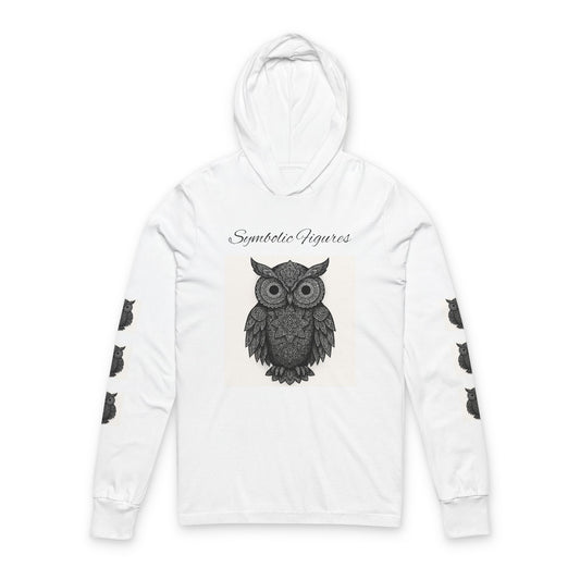 Owl Graphic Unisex Hoodie, Cozy Long Sleeve Tee for Nature Lovers, Unique Gift for Owl Lovers, Ideal for Fall, Halloween, and Everyday Wear