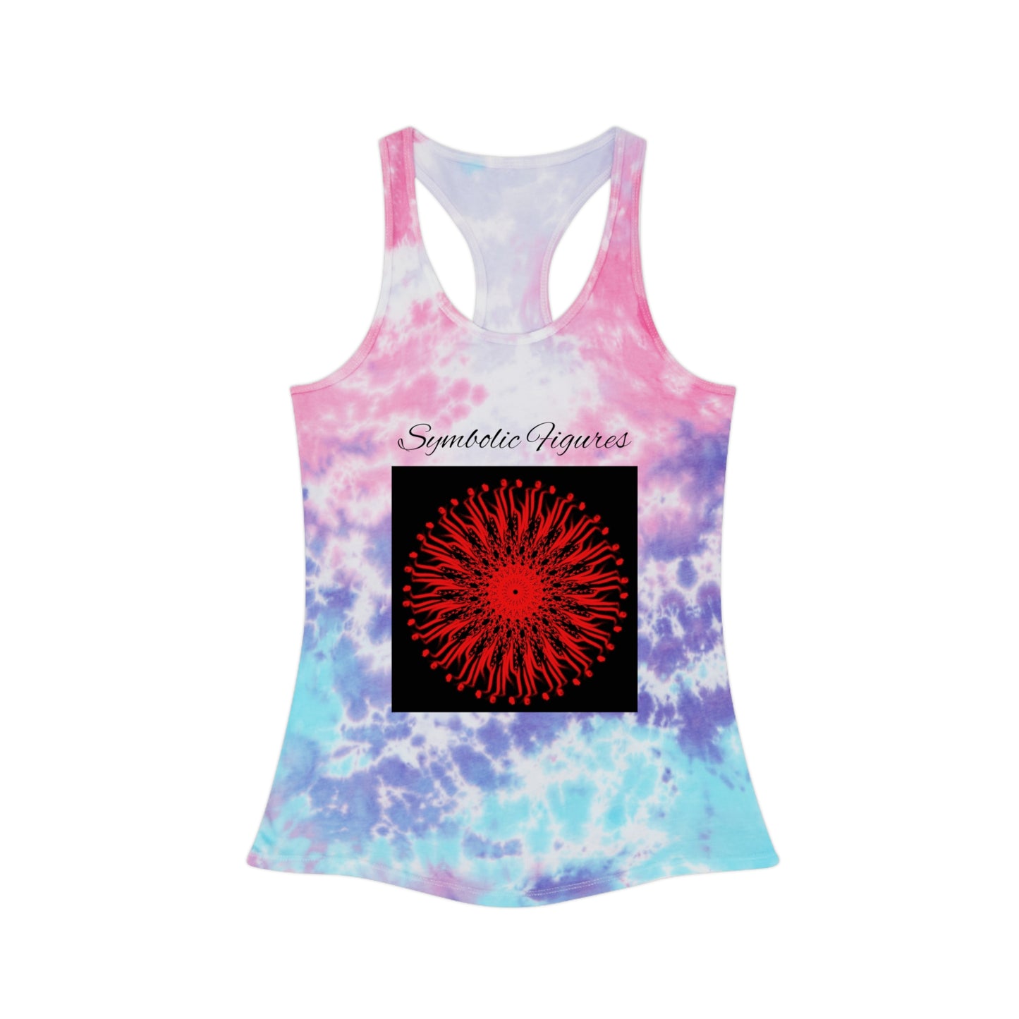 Vibrant Tie Dye Racerback Tank Top, Boho Summer Top, Festival Wear, Yoga Shirt, Beach Outfit, Art-Inspired Activewear