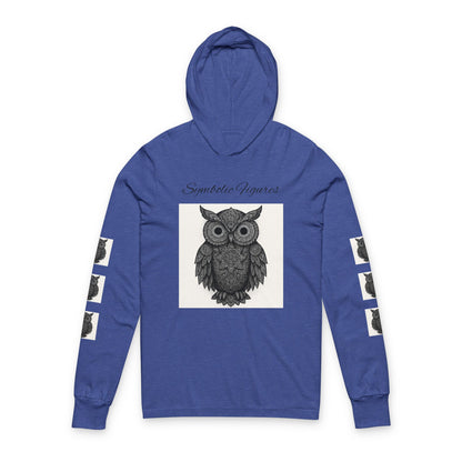 Owl Graphic Unisex Hoodie, Cozy Long Sleeve Tee for Nature Lovers, Unique Gift for Owl Lovers, Ideal for Fall, Halloween, and Everyday Wear