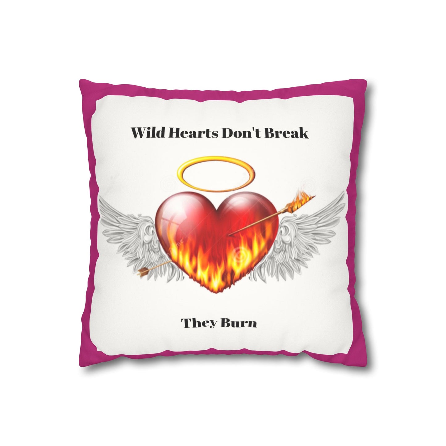 Wild Hearts Don't Break Faux Suede Pillowcase – Boho Decor for Heartfelt Spaces