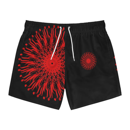 Vibrant Patterned Swim Trunks, Men's Beachwear, Summer Essentials, Pool Party Attire, Trendy Swimwear, Vacation Gear