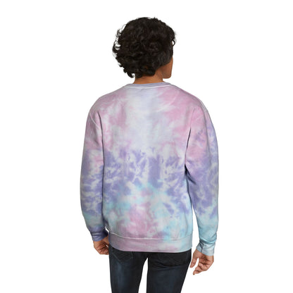 Trendy Tie-Dye Sweatshirt with Geometric Design, Cozy Unisex Outerwear, Perfect for Casual Wear, Gift for Friends, Stylish Layering