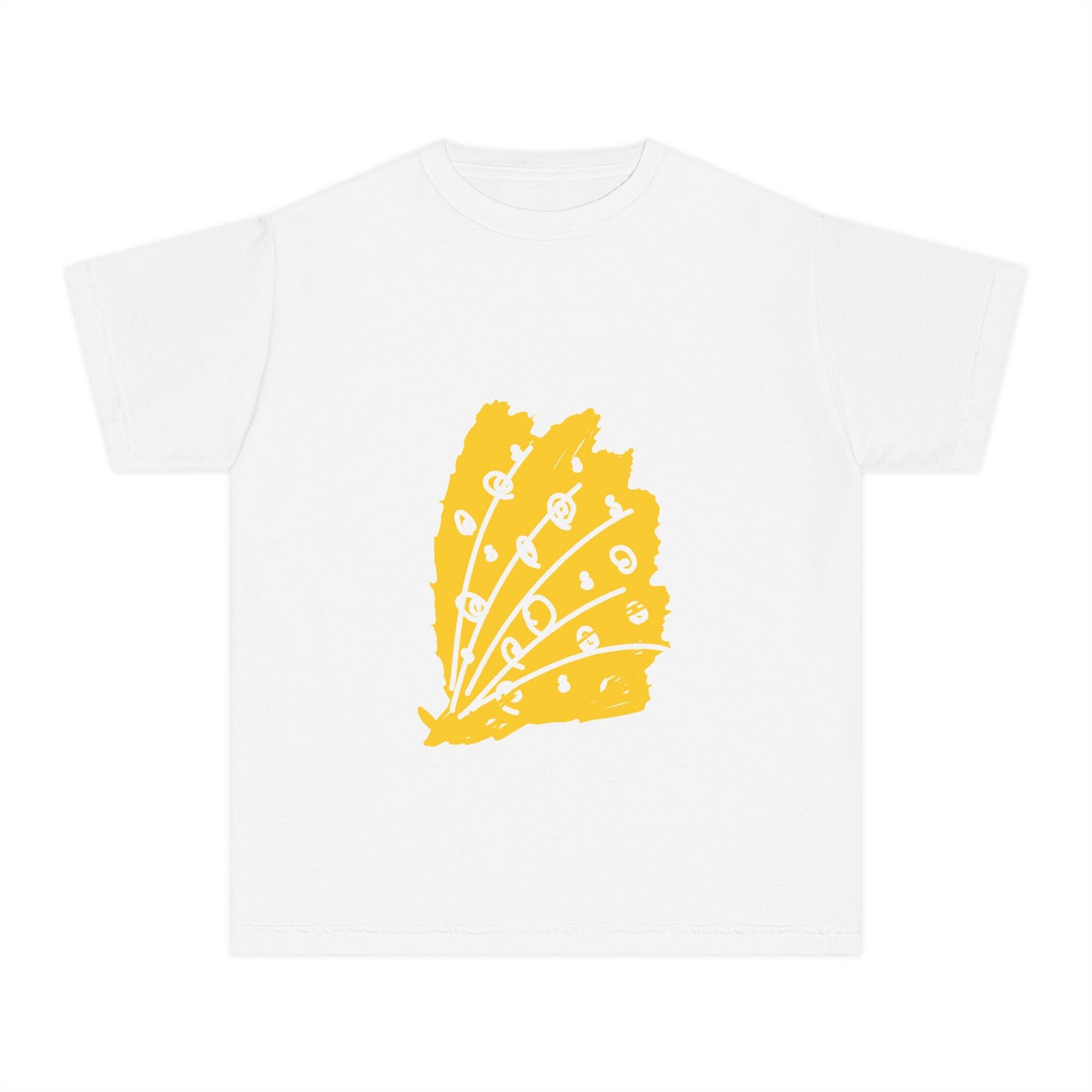 Sunny Leaf Youth Tee, Casual Summer T-Shirt, Nature Inspired Youth Shirt, Gifts for Kids, Eco-Friendly Apparel