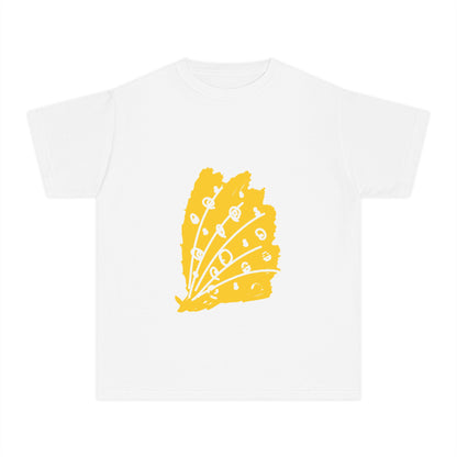 Sunny Leaf Youth Tee, Casual Summer T-Shirt, Nature Inspired Youth Shirt, Gifts for Kids, Eco-Friendly Apparel