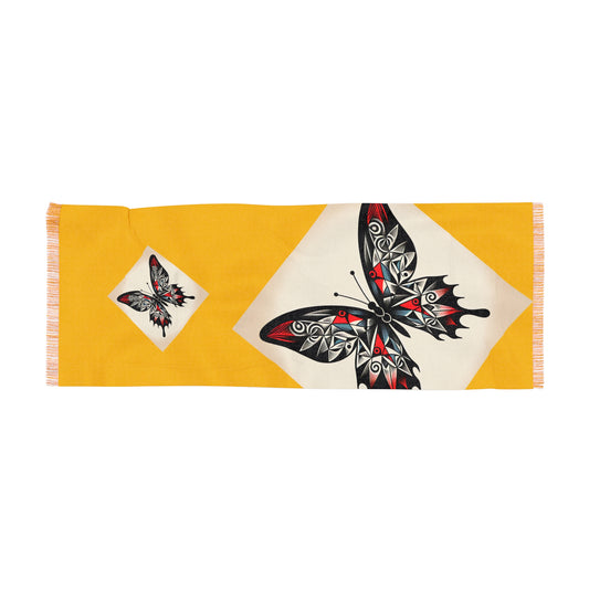 Butterfly Print Light Scarf, Boho Fashion Accessory, Spring Style, Gift for Her, Festival Wear, Lightweight Shawl