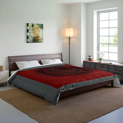 Bohemian Mandala Comforter - Cozy Red Bedding for Relaxation