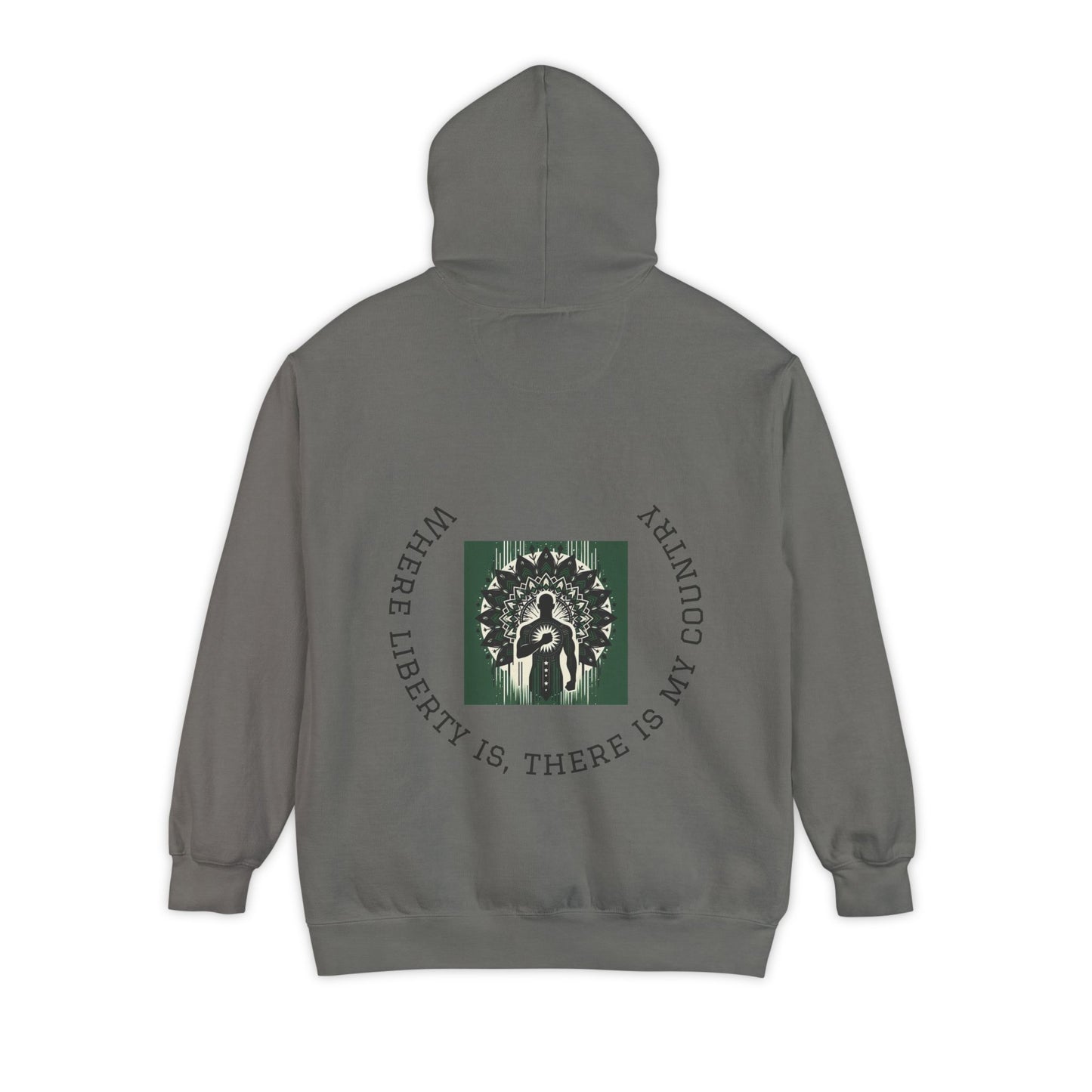 Patriotic Garment-Dyed Hoodie, Casual Sweatshirt, College Spirit Wear, Unisex Apparel, Comfortable Layering, Gift for Students