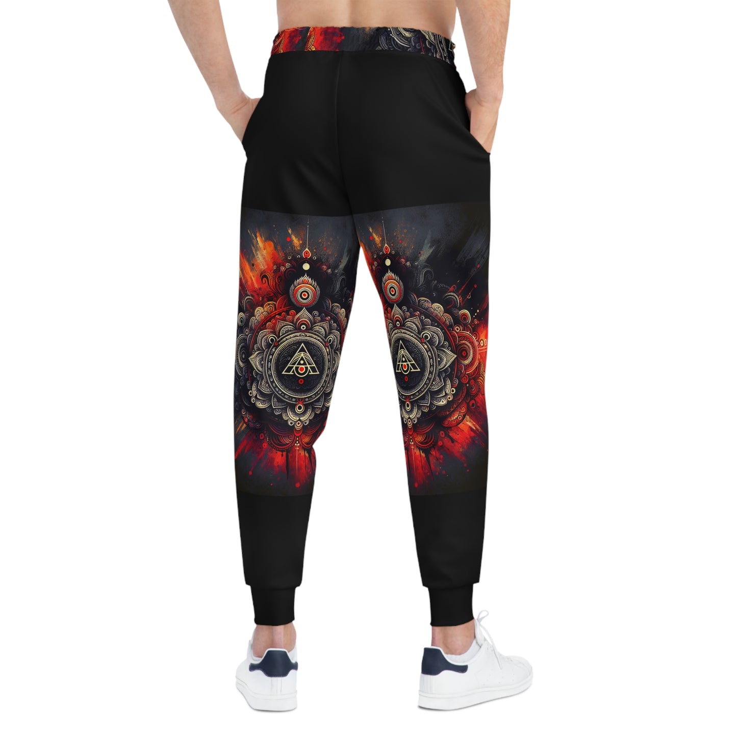 Vibrant Mandala Athletic Joggers, Trendy Workout Pants, Unisex Activewear, Colorful Loungewear, Perfect Gift for Fitness Enthusiasts