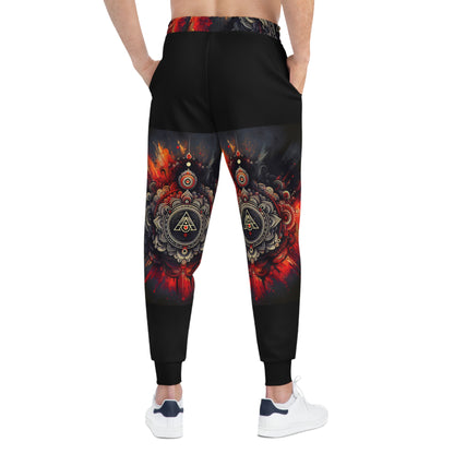 Vibrant Mandala Athletic Joggers, Trendy Workout Pants, Unisex Activewear, Colorful Loungewear, Perfect Gift for Fitness Enthusiasts