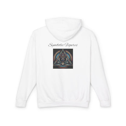 Vibrant Artistic Hoodie, Symbolic Figures Design, Lightweight Sweatshirt for Casual Wear, Unique Gift for Art Lovers, Cozy Unisex Clothing