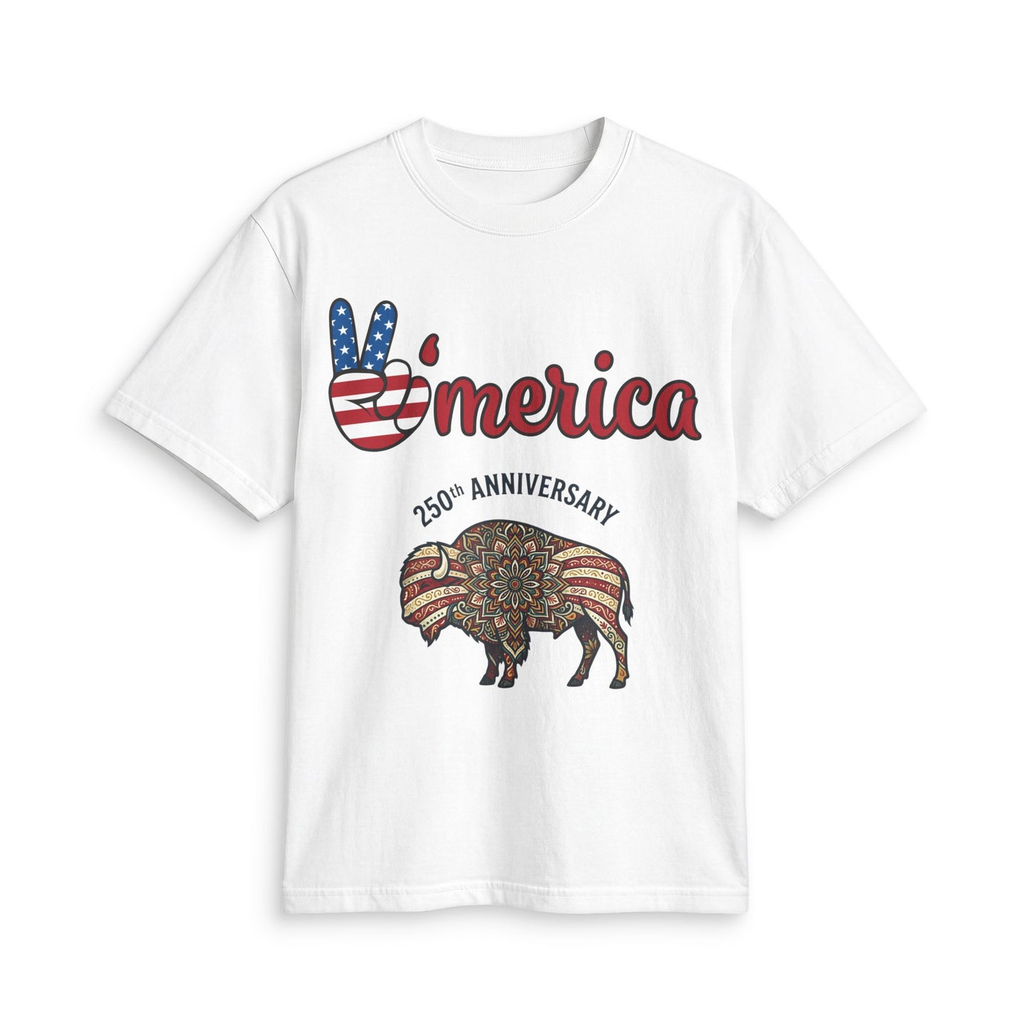 America 250th Anniversary Bison T-Shirt – Patriotic USA Celebration Tee