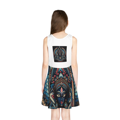 Bohemian Girls' Sleeveless Sundress, Summer Dress, Festival Wear, Vacation Outfit, Casual Sunshine Dress, Gifts for Daughters