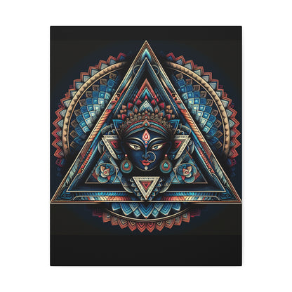 Kali Mandala Triangle Canvas Art — Stretched 1.5" Spiritual Wall Decor