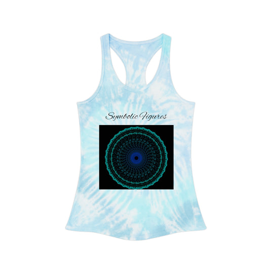 Vibrant Tie Dye Racerback Tank Top, Boho Summer Top, Festival Wear, Yoga Shirt, Beach Outfit, Art-Inspired Activewear