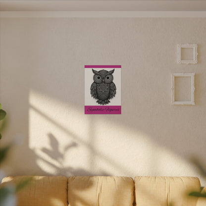 Owl Wall Art Canvas — 'Symbolic Figures' Matte Stretched Print