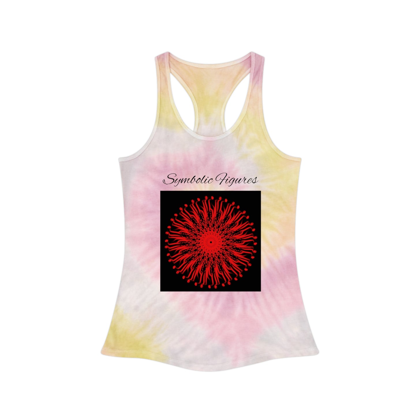 Vibrant Tie Dye Racerback Tank Top, Boho Summer Top, Festival Wear, Yoga Shirt, Beach Outfit, Art-Inspired Activewear