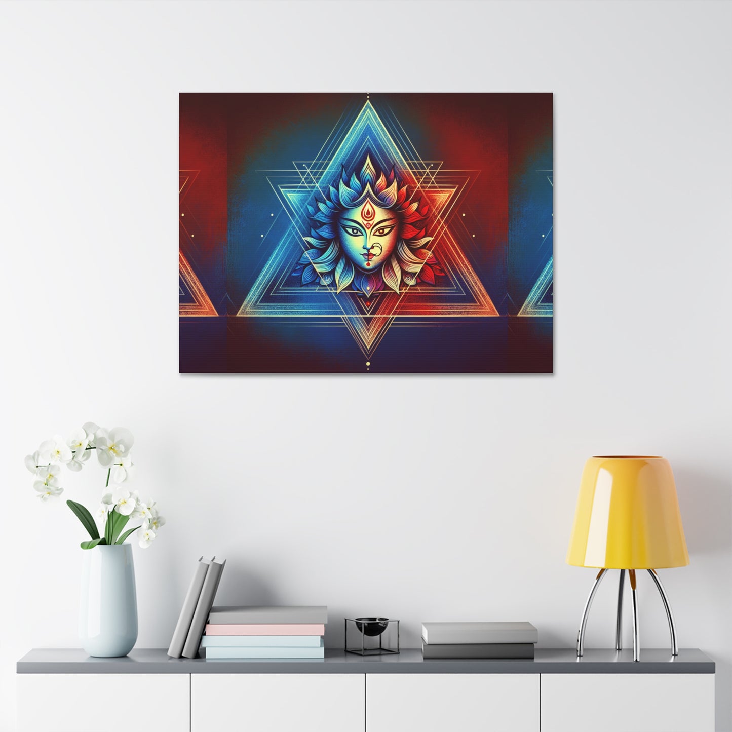 Durga Mandala Zen Triangle Canvas Print