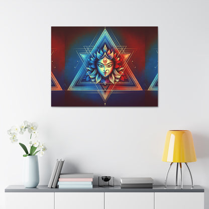 Durga Mandala Zen Triangle Canvas Print
