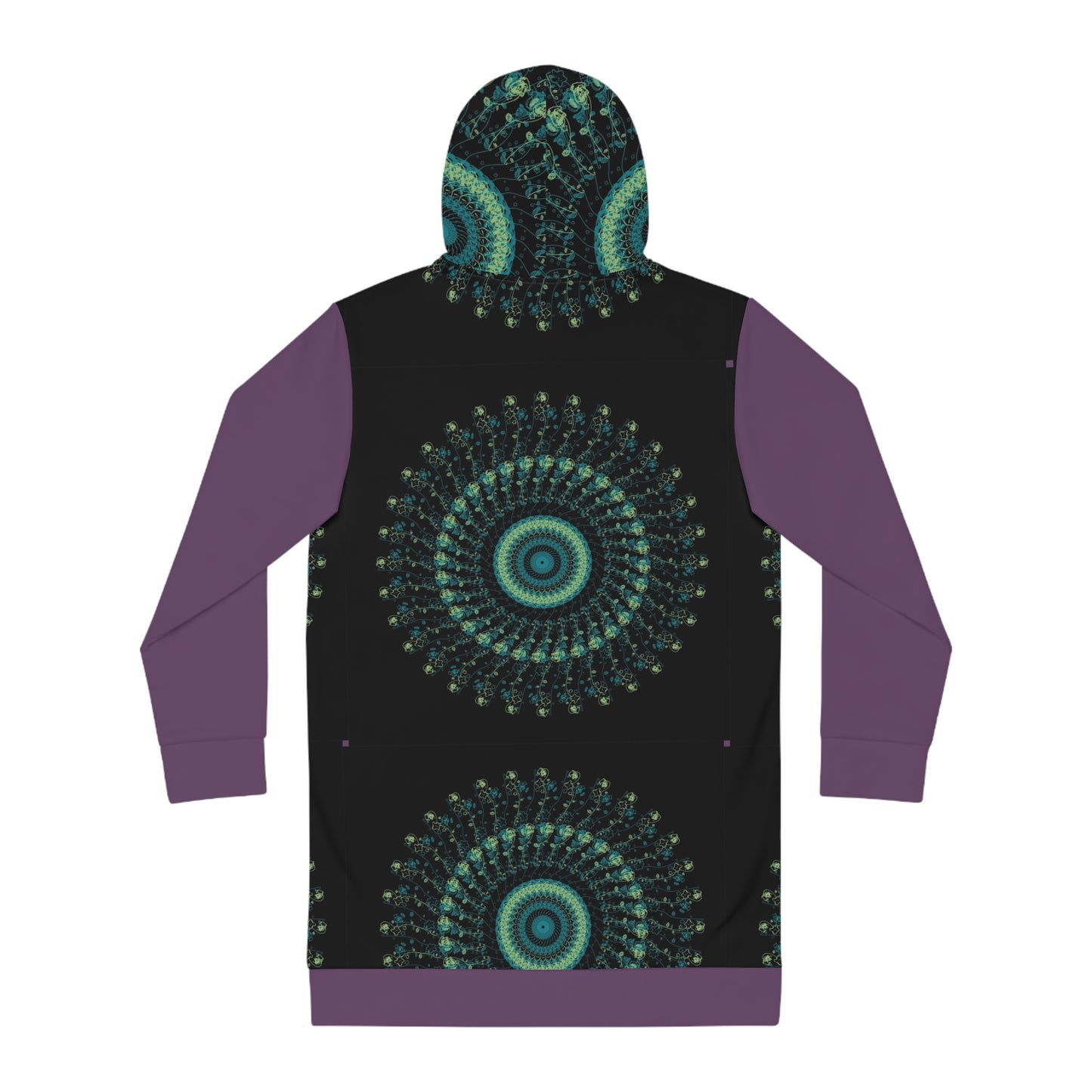 Bohemian Women's Hoodie Dress with Unique Mandala Pattern, Cozy Streetwear, Perfect for Casual Outings, Festivals, and Lounging